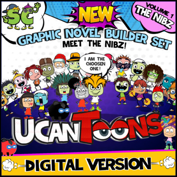 Preview of UCanToons GRAPHIC NOVEL BUILDER SET | COMIC | Creative Writing | DIGITAL ONLY