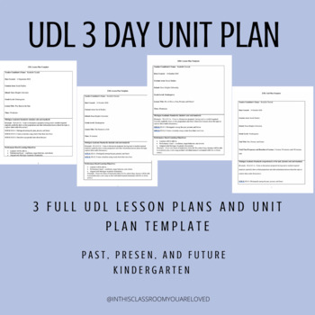 Preview of UDL Kindergarten Unit Plan: Past, Present, and Future (all three days)