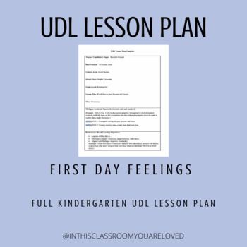 Preview of UDL Lesson Plan: First Day Feelings
