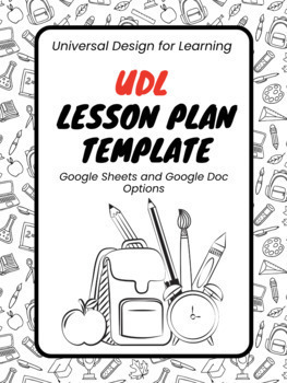 Preview of UDL Lesson Plan Template - Drop Down Menu Choices