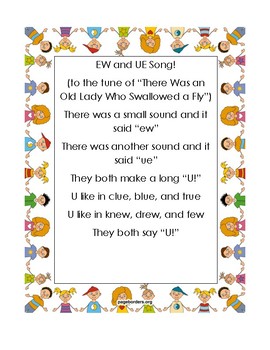 UE and EW Phonics Chant by Victoria Kniesteadt | TpT