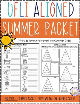 Preview of UFLI Aligned 1st Grade Summer Packet - Reviews ALL 1st Grade Skills!