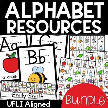 Preview of UFLI Aligned Alphabet Resource BUNDLE:  Posters, Charts, & Desk Name Tags