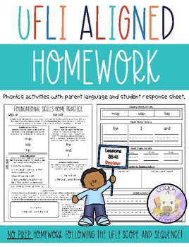 Preview of UFLI Aligned Homework Lessons 35-41 - Parent Language Embedded - Recording Sheet