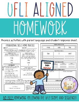 Preview of UFLI Aligned Homework Lessons 5-34 - Parent Language Embedded - Recording Sheet