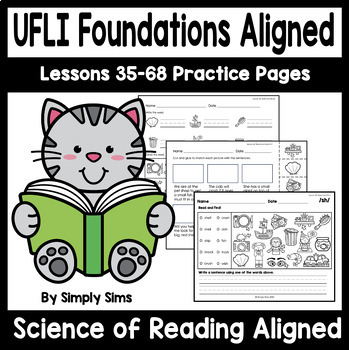 Preview of UFLI Aligned Phonics Practice Pages Lessons 35-68 Science of Reading Aligned