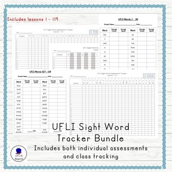 Preview of UFLI Aligned Sight Word/Irregular Word Assessment Bundle