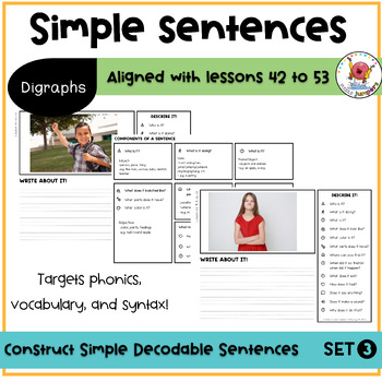 Preview of UFLI Aligned Simple Sentences | Describe and Construct | Digraphs 42 to 53
