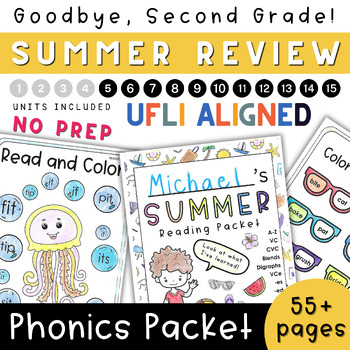 Preview of UFLI-Aligned! Summer Reading Review Packet -2nd to 3rd Grade- 11 units!