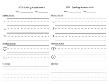 Preview of UFLI Aligned Weekly Assessment Template