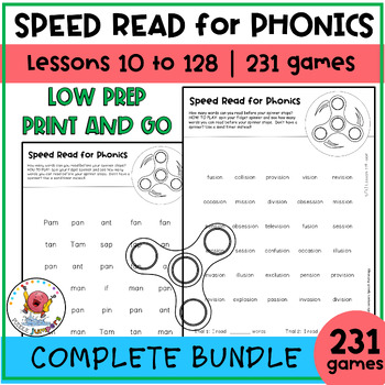 Preview of UFLI FOUNDATIONS | Speed Read Phonics Game | COMPLETE BUNDLE Lessons 10 to 128