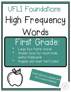 Preview of UFLI Foundations- High Frequency Words - Heart Parts - 1st Grade - Cards