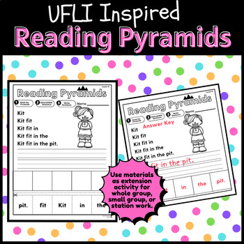 Preview of UFLI Foundations Inspired Lessons 5-68 | Reading Pyramids Station Work