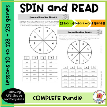 Preview of UFLI GAMES | Spin and Read Game | COMPLETE BUNDLE Lessons 10 to 128