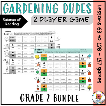 Preview of UFLI GAMES | Spring Gardening Phonics | GRADE 2 BUNDLE Lessons 63 to 128