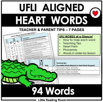 Preview of UFLI Heart Words Teaching Guide