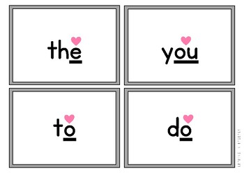 Preview of UFLI Heart Words Flash Cards