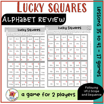 Preview of UFLI INSPIRED GAMES | Lucky Squares Phonics | Word Work Lessons 35 to 41