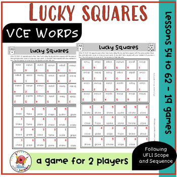 Preview of UFLI INSPIRED GAMES | Lucky Squares Phonics | Word Work Lessons 54 to 62 VCe