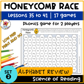 Preview of UFLI INSPIRED PHONICS | Honeycomb Race Game | Word Work Lessons 35 to 41