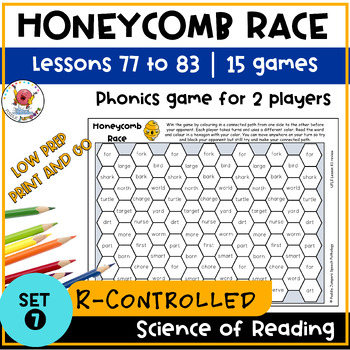 Preview of UFLI INSPIRED PHONICS | Honeycomb Race Game | Word Work Lessons 77 to 83