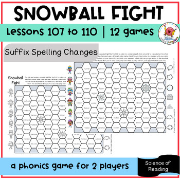 Preview of UFLI Inspired Phonics Game | Snowball Fight | Winter Themed  | Lessons 107 - 110