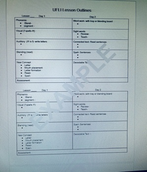 Preview of UFLI Lesson Outline