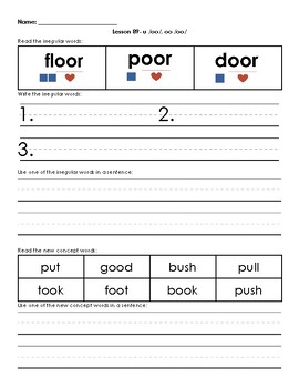 Preview of UFLI Other Vowel Teams Worksheets Aligned Lessons 89-94