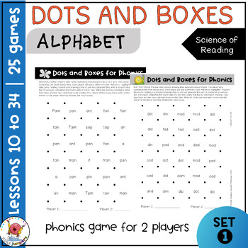 Preview of UFLI PHONICS | Dots and Boxes Game | Word Work Lessons 10 to 34