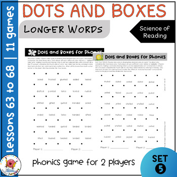 Preview of UFLI PHONICS | Dots and Boxes Game | Word Work Lessons 63 to 68