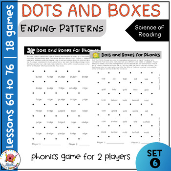 Preview of UFLI PHONICS | Dots and Boxes Game | Word Work Lessons 69 to 76