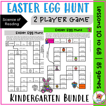 Preview of UFLI PHONICS | Easter Egg Hunt Game | KINDERGARTEN BUNDLE Lessons 10 to 68