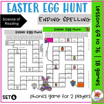 Preview of UFLI PHONICS | Easter Egg Hunt Game | Word Work Lessons 69 to 76