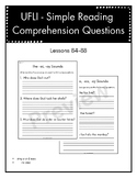 UFLI - Simple Reading Comprehension Questions Lessons 84-8