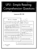 UFLI - Simple Reading Comprehension Questions Lessons 89-9