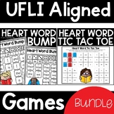 UFLI Aligned Heart Words Games BUNDLE:  Bump and Tic Tac Toe