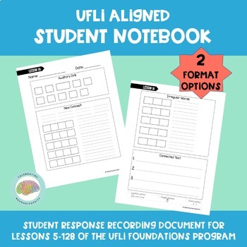 Preview of Student notebook- sheets for written responses that aligns with UFLI 5-128