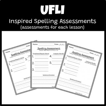 Preview of Spelling Assessment Dictation Paper that I use with UFLI