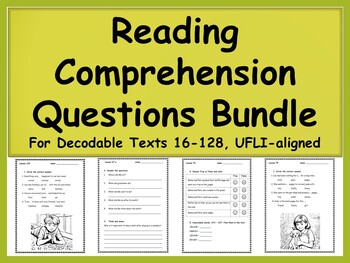 Preview of Reading Comprehension, Assessment,  UFLI aligned, Texts 16 - 128