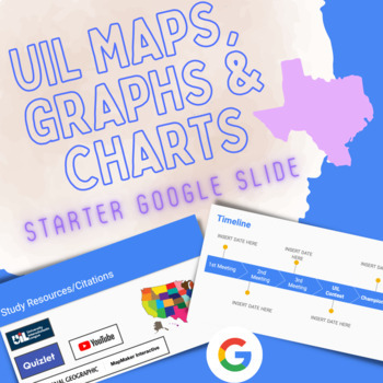 Preview of UIL Maps, Graphs & Charts Starter Resource for Students || Google Slides