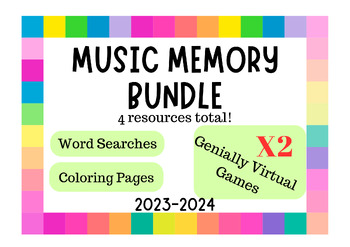 Preview of UIL Music Memory Games (2), Coloring Pages, Word Searches, 2023-2024 Bundle