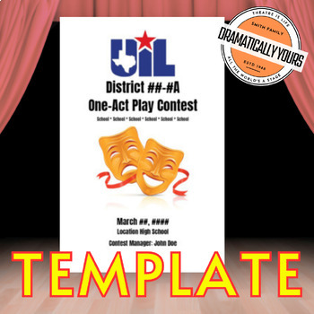 Preview of UIL One-Act Play Contest Program (2 Sheets / 8 Pages) Google Docs Template
