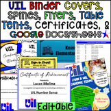 UIL binder covers spines certificates award flyers editabl