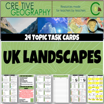 Preview of UK Changing Landscapes Geography Digital Task Cards