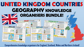 Preview of UK Countries Geography Knowledge Organizers Bundle!