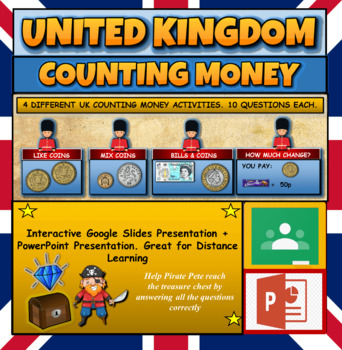 Preview of UK Currency, Counting Money: Interactive Powerpoint Math Games UK Money