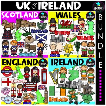 Preview of UK & Ireland Clip Art Bundle {Educlips Clipart}