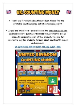 uk money worksheets teaching resources teachers pay teachers