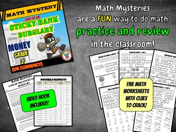 uk money worksheets math mystery money review grade 2 tpt