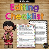 Daily Editing Checklist for First and Second Grade **UK VERSION**